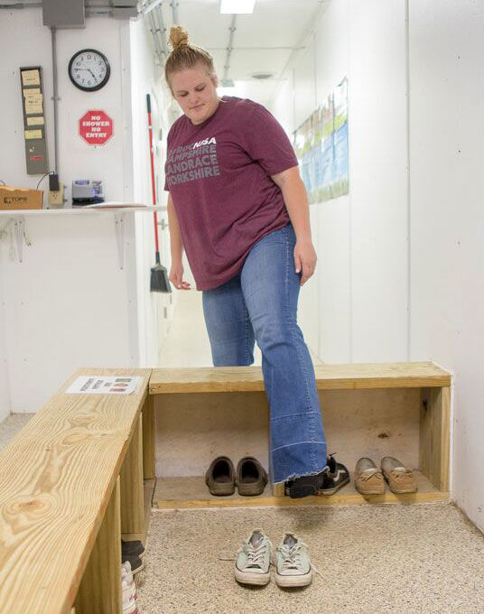biosecurity shoe bench